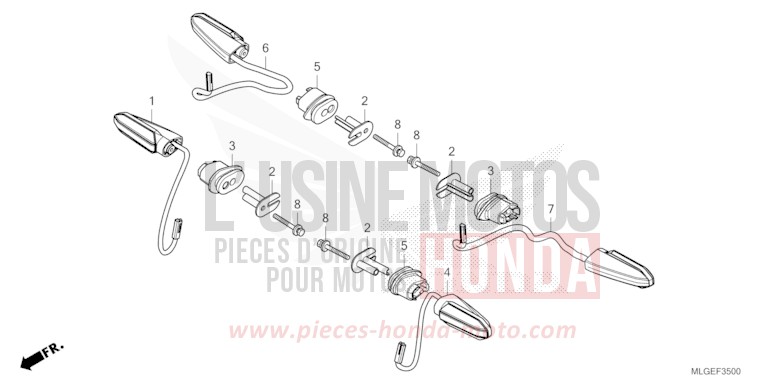 BLINKER von Africa Twin DCT MAT IRIDIUM GRAY METALLIC (NHC64) von 2023